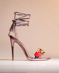 Melania Starfish Lace Up Sandals In Pink