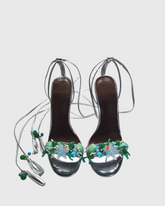 Melania Starfish Lace Up Sandals In Silver