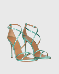 Morena Cross Strap Sandals In Mint