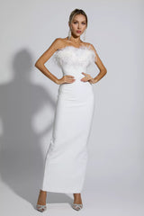 Aeira Feather Maxi Bandage Dress