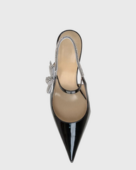 Nerina Patent Leather Rhinestone Slingback Pumps
