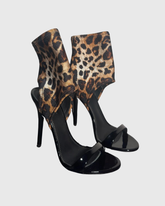 Norma Wrap Ankle Sandals In Leopard