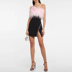 Ivari Elegant Feather Stitching Dress