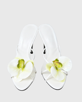 Oria Flower Mules In White