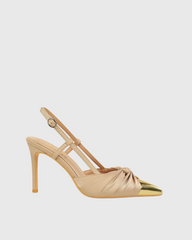 Prada Ruch Slingback Pumps In Beige