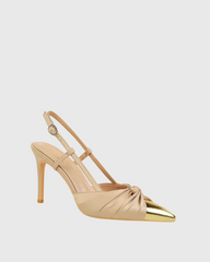Prada Ruch Slingback Pumps In Beige