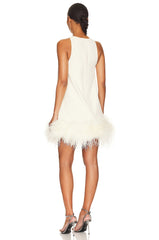 Layia Feather Half Turtleneck Sleeveless Dress