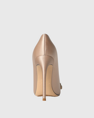 Rina Rhinestone Bow Pumps In Champagne