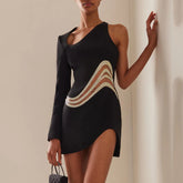 Evening See-through One Shoulder Dress