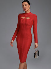 Cut-Out Long Sleeves Party Bandage Clubwear Midi Dress