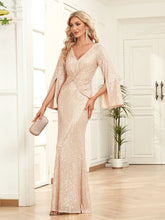 Sequin Slim Fishtail Bridesmaid Banquet Evening Dress