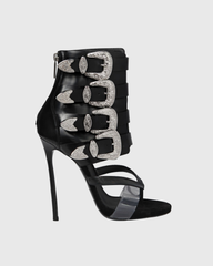 Baba Buckle Deconstruct Thong Sandals In All Black