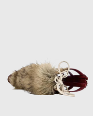 Sadiya Faux Fur Knee High Sandals In Red