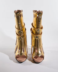 Saige Cutout Deconstruct Ankle Boots In Gold