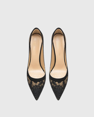 Saima Lace Cutout Pumps In Black
