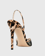 Sarva Leopard Lace Slingback Pumps