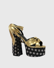 Satu Star Knot Lace Up Platform Sandals In Black