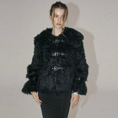Fluffy Woolen Ring Top Dress