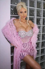 Allure Corset Rhinestone Sequined Embroidered Dress