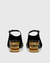 Seda Slingback Abstract Heels In Black