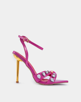 Sevyn Rhinestone Strap Sandals In Hot Pink