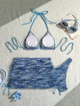 Blue Skirt 3 Piece Bikini Set