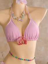 Pink Floral Tie Dye Gradient Skirt 3 Piece Bikini Set