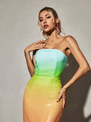 Ailya Strapless Sequin Dime Dress