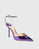 Silva Metallic Rhinestone Strap Pumps In Purple