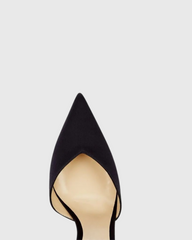 Silva Rhinestone Strap Satin Pumps In Black