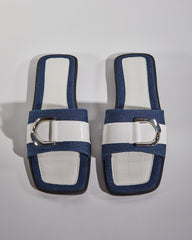Sky Buckle Two Tone Slippers