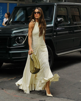 Classic Designer Mid waist Maxi Dress