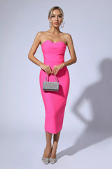 Alyia Strapless Bandage Midi Dress