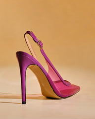 Sylvie Pvc Slingback Pumps In Purple
