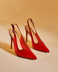 Sylvie Pvc Slingback Pumps In Red