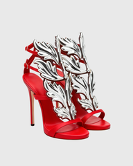 Tatiana Mirrored Wing Sandals In Red