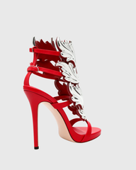 Tatiana Mirrored Wing Sandals In Red
