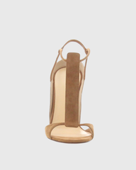 Teofila T Strap Suede Sandals In Brown