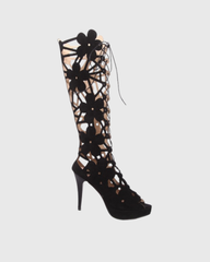 Titian Flower Cutout Lace Up Sandals