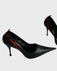 Variel Rivet Cross Pumps In Black Red