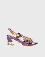 Velia Rhinestone Wing Slingback Sandals In Purple