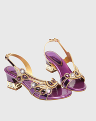 Velia Rhinestone Wing Slingback Sandals In Purple