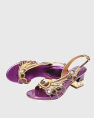 Velia Rhinestone Wing Slingback Sandals In Purple