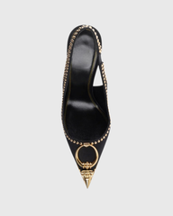 Yaiza Metal Studs Slingback Pumps