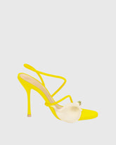 Yamilet 3D Flower Strap Sandals In Yellow
