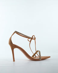 Yarrow Rhinestone Strap Sandals In Brown