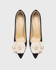 Yasmin Twin Flower Velvet Pumps