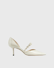 Yelena Pearl Strap Pumps In White