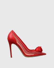 Zadie Rose Mesh Pumps In Red