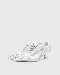 Zahava Lace up Sneaker Flared Heels In Silver